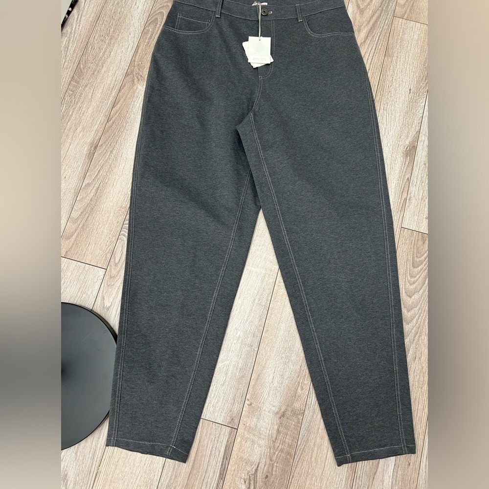 NWT: Brunello Cucinelli Gray Cotton Women's Pants Size 10